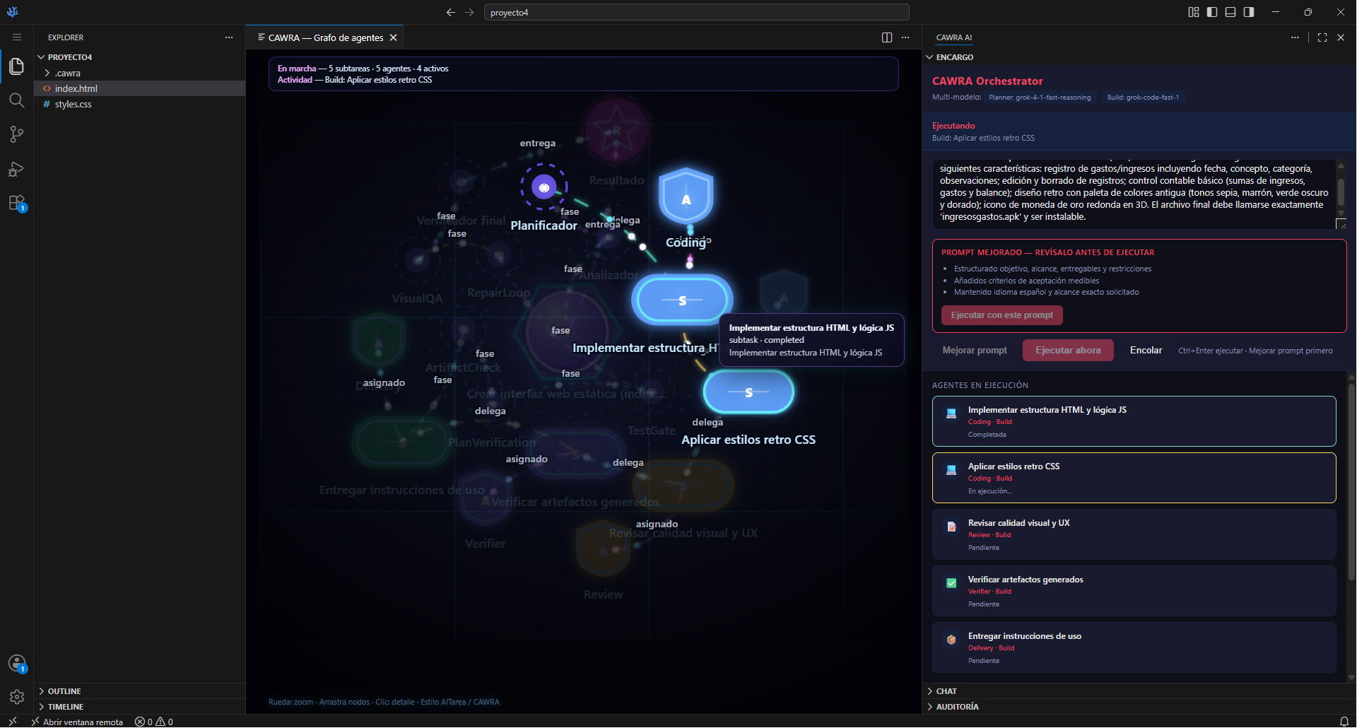 CAWRA IDE: editor de código con inteligencia artificial